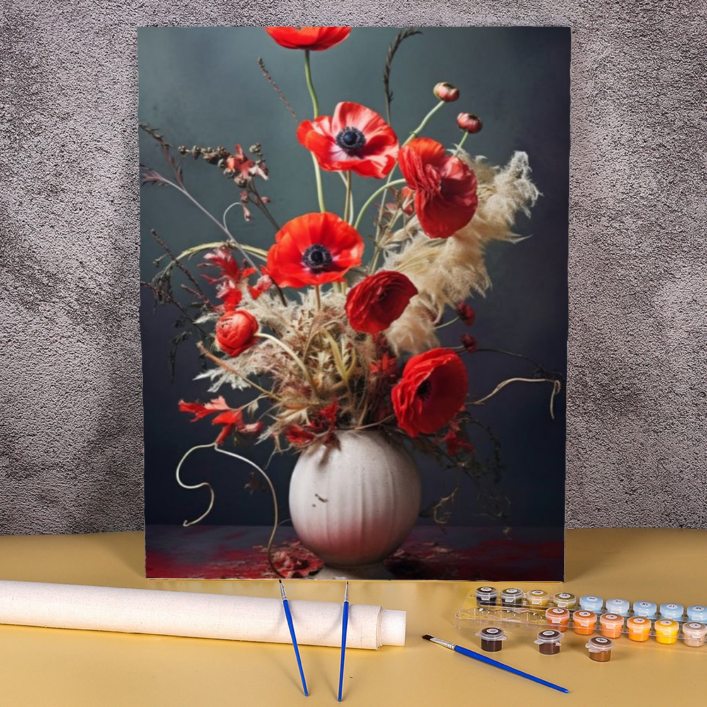 Florist Supply Vases - Acrylic Painting By Numbers For Adults