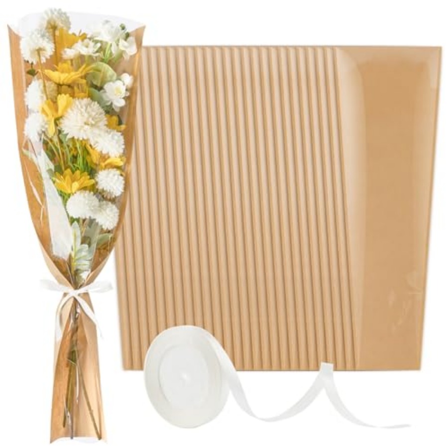 Flower Wrap Kraft - 50 Pack Flower Bags Bouquets, Flower