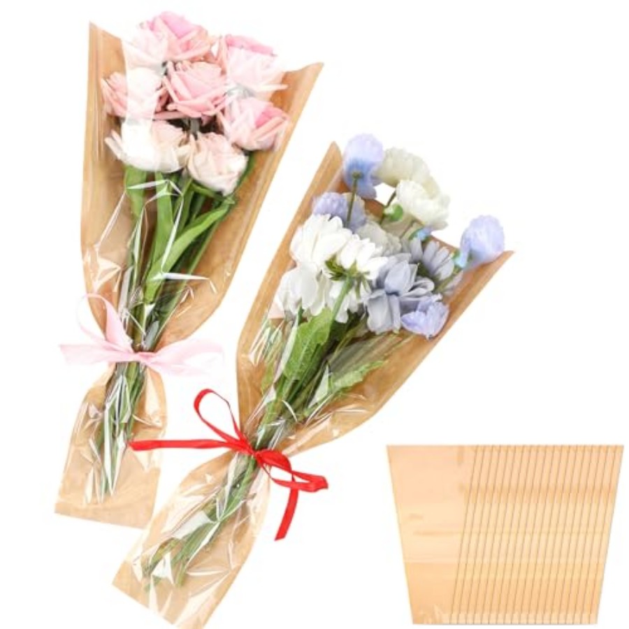 Flower Wrap Kraft - 40Pcs Flower Wrapping Bags Kraft Pr