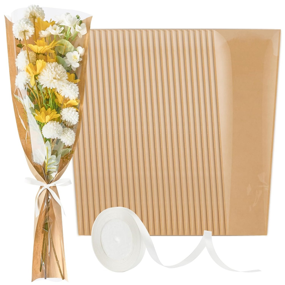 50 Pack Flower Sleeves for Bou – обзор и цена Flower Wrap Kraft