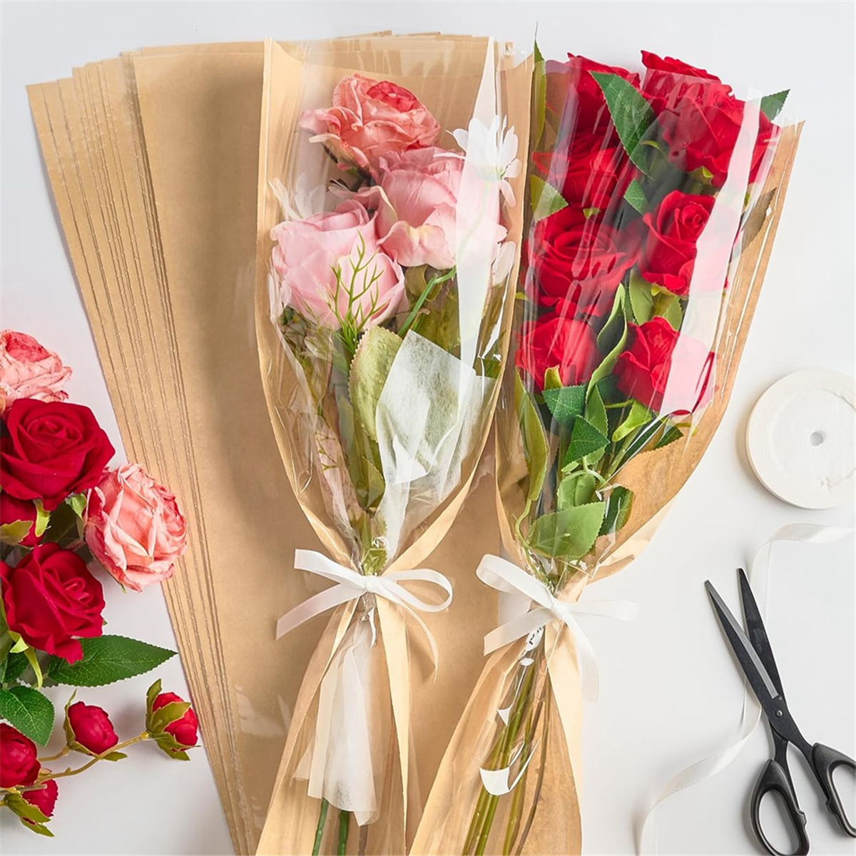 50 Pack Flower Sleeves for Bou – обзор и цена Flower Wrap Kraft