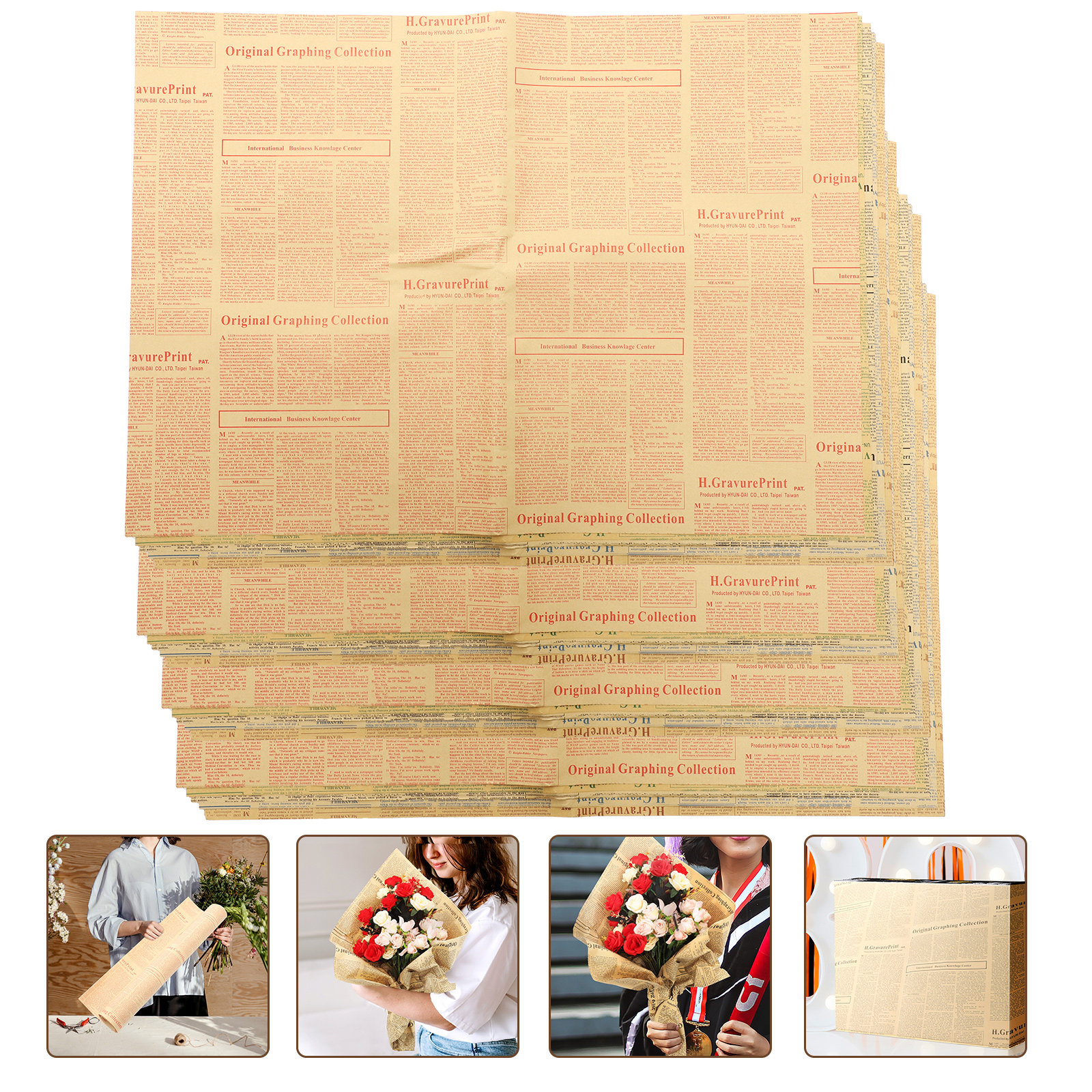 20Pcs Kraft Wrapping Paper Vin – обзор и цена Flower Wrap Kraft