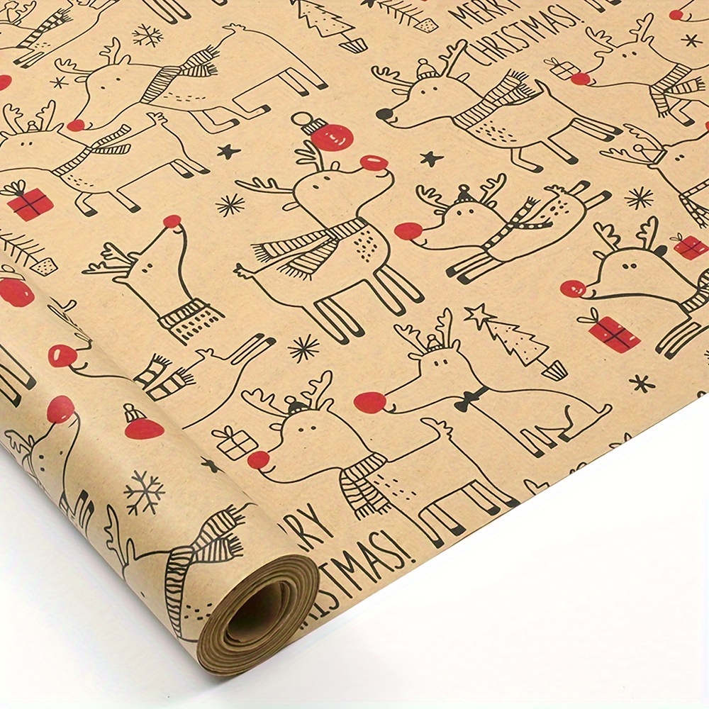1roll Vintage Reindeer Kraft W – обзор и цена Flower Wrap Kraft