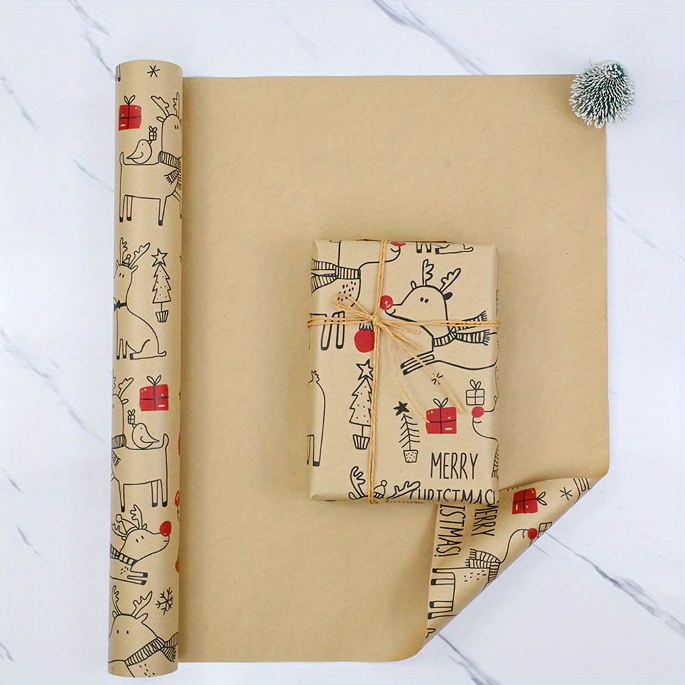 1roll Vintage Reindeer Kraft W – обзор и цена Flower Wrap Kraft