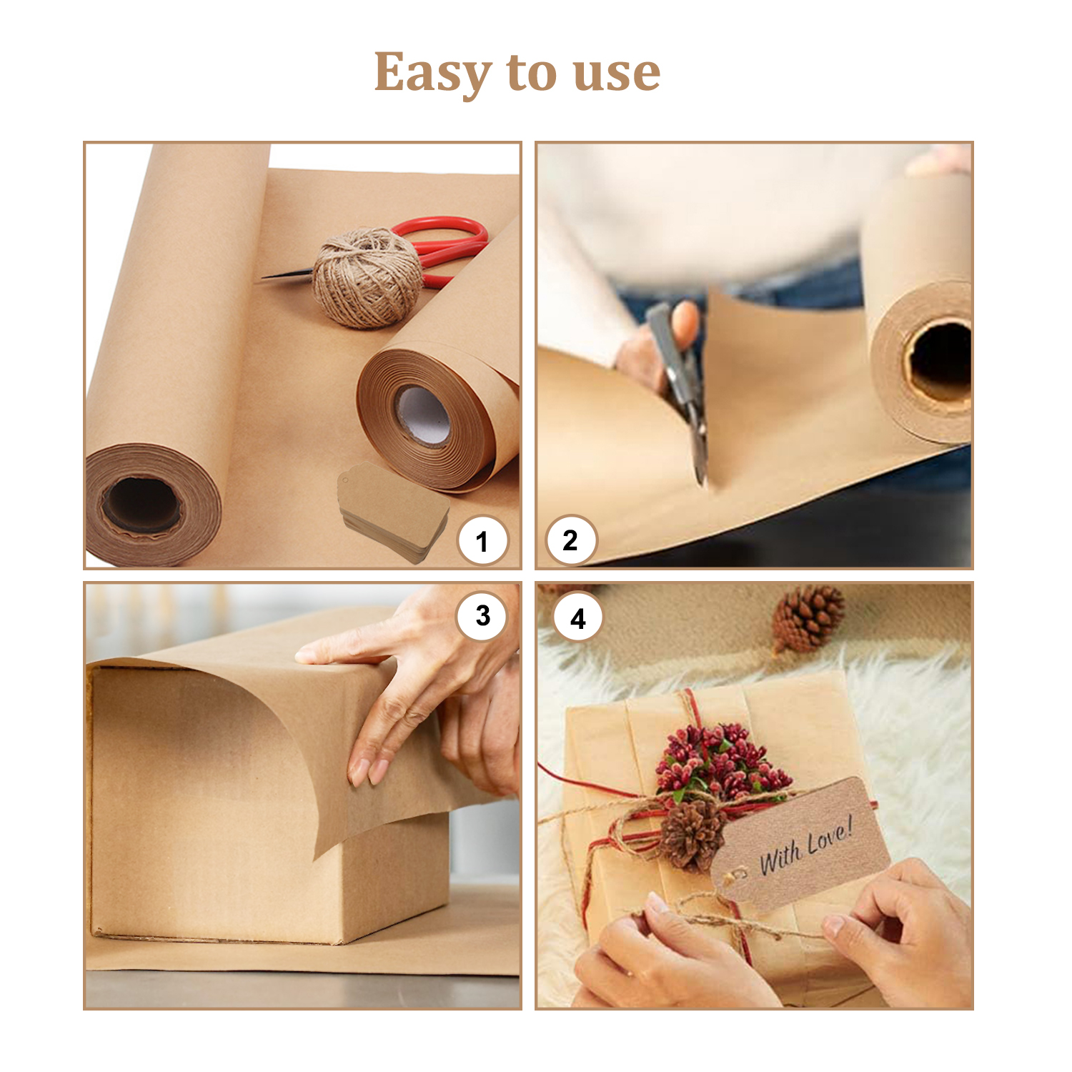 EcoFriendly Brown Kraft Paper  – обзор и цена Flower Wrap Kraft