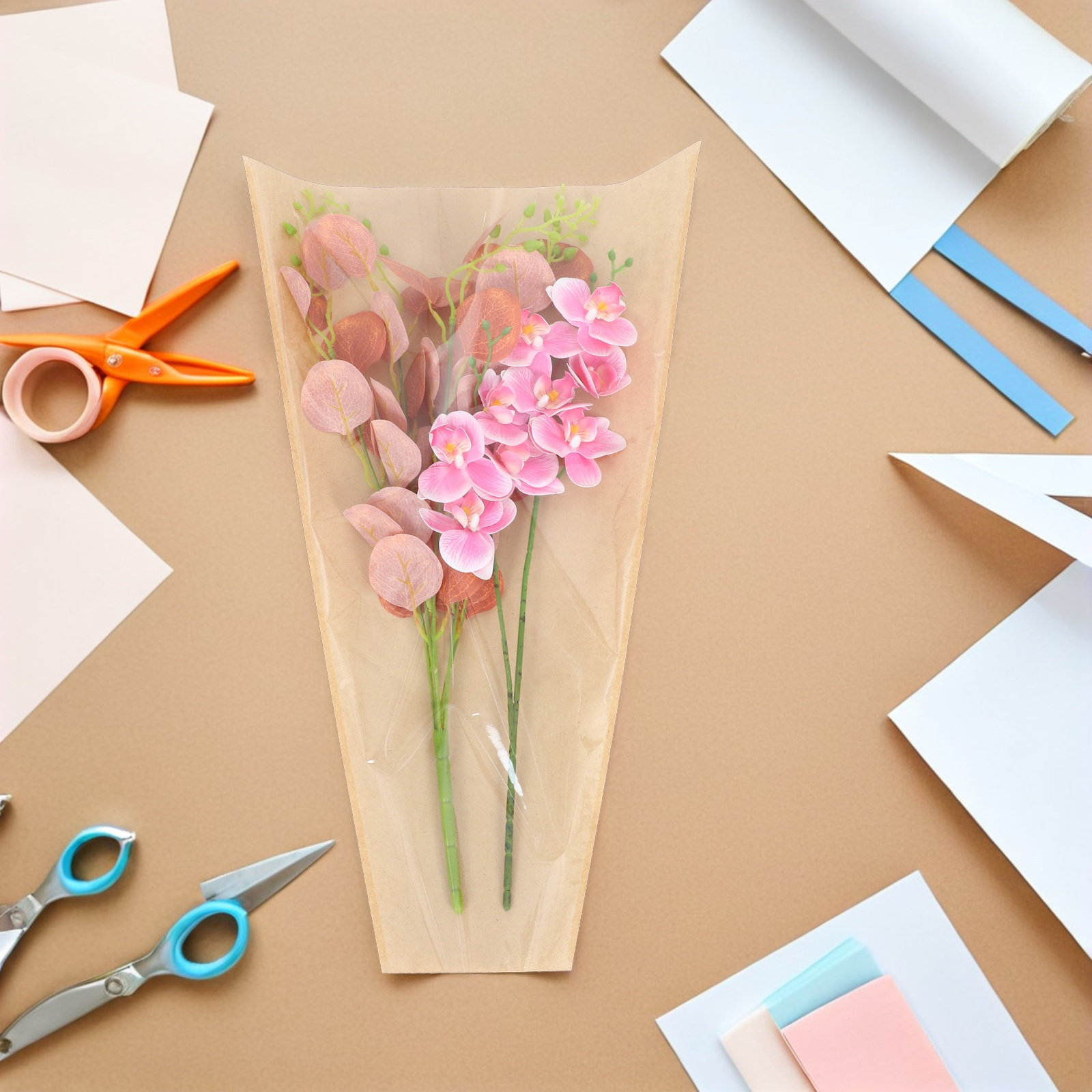 50Pcs Kraft Flower Sleeves Tra – обзор и цена Flower Wrap Kraft
