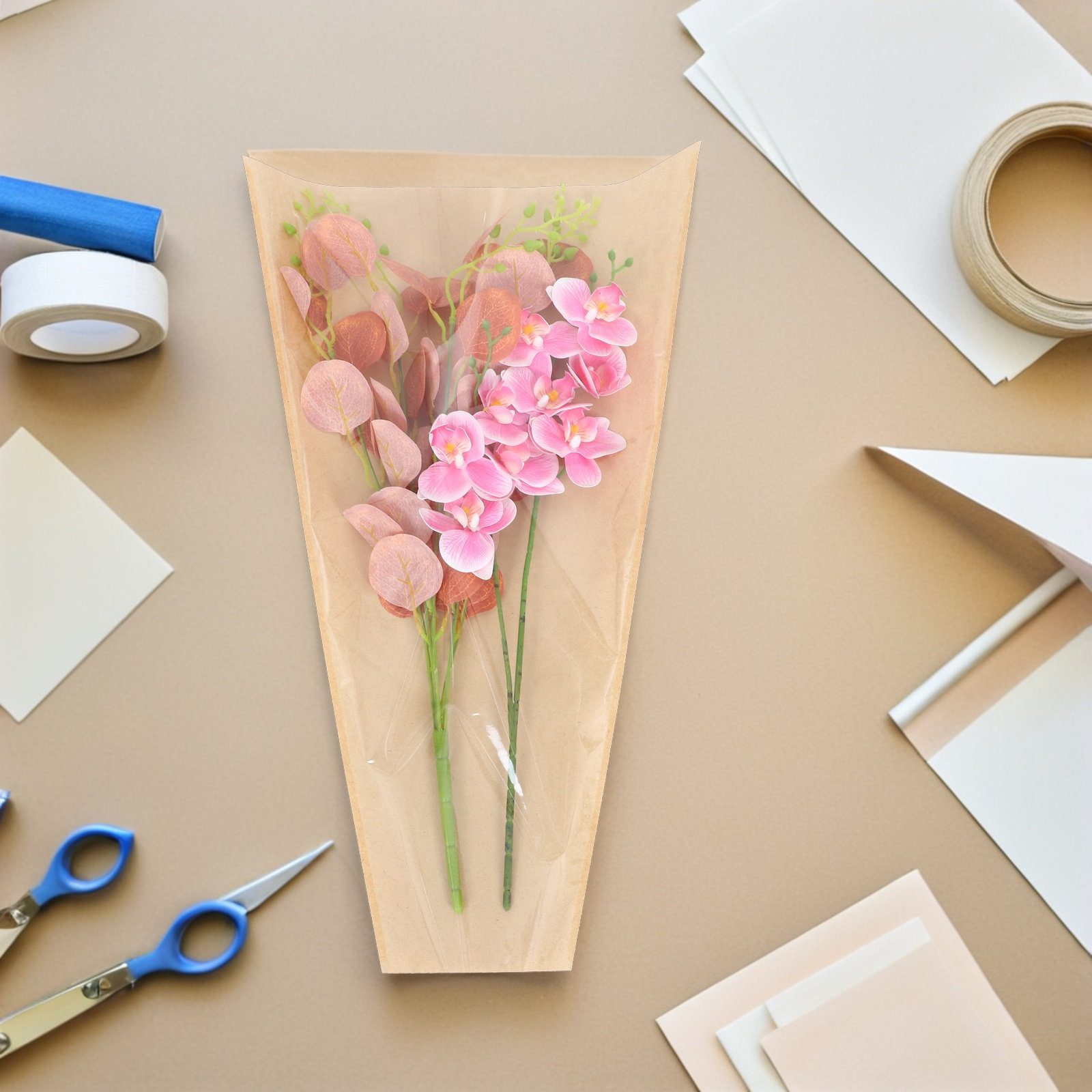 50Pcs Kraft Flower Sleeves Tra – обзор и цена Flower Wrap Kraft
